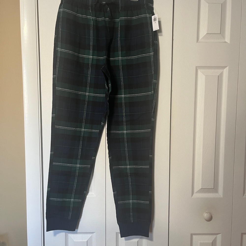 Old Navy Dark Green Plaid Joggers